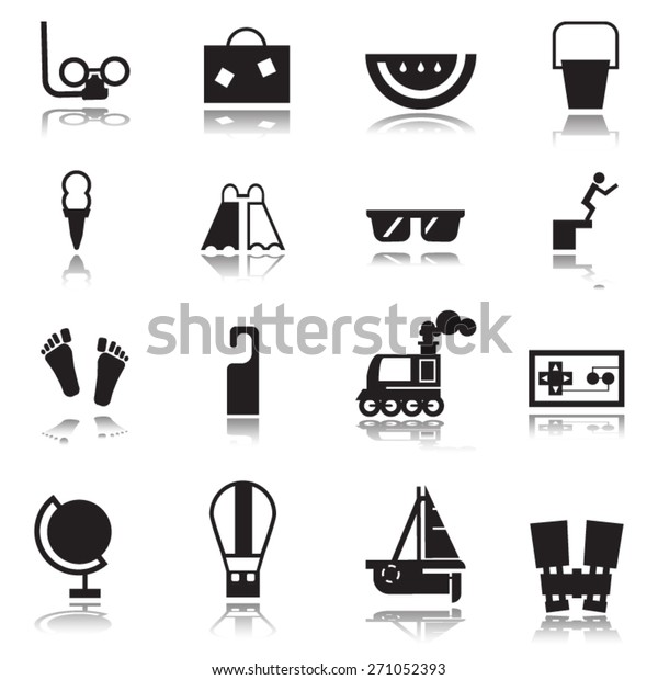 Summer icons set,\
vector.
