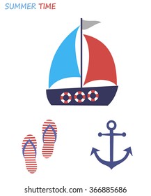 Summer icons set. Vector illustration