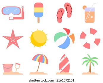 Summer Icons set. vector ilusstration