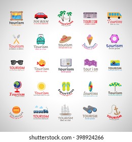 Summer Icons Set-Isolated On Gray Background.Vector Illustration,Graphic Design.Vacation Signs.For Web,Websites,Print,Presentation Templates, Mobile Applications And Promotional Materials.Collection