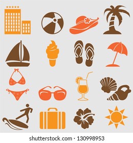 Summer icons set.Vector
