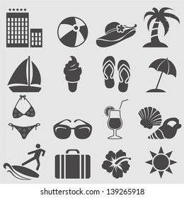 Summer icons set.Vector