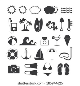 Summer icons set.Vector