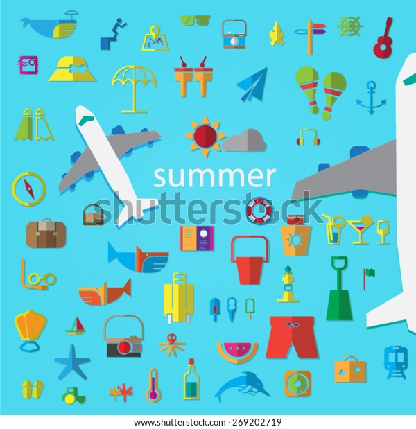 Summer icons\
set,vector.
