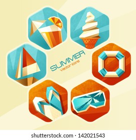 Summer icons. Vector