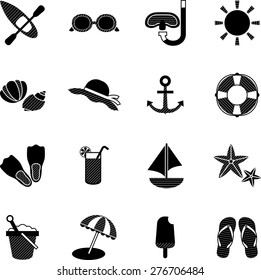 Summer icons, vector.