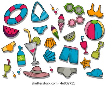 Llustration Featuring Different Types Hats Associated Stock Vector ...
