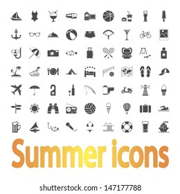 Summer Icons. Vector illustration.