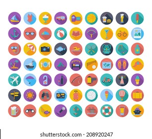 Summer Icons. Vector illustration.