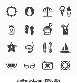 Summer Icons with White Background