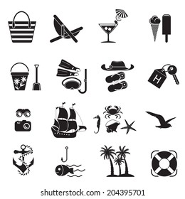 Summer Icons with White Background