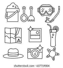 Summer Icons with White Background