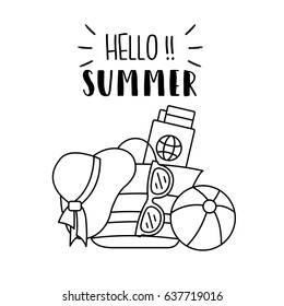 Summer Icons with White Background