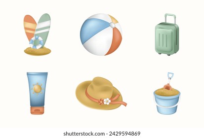 Summer Illustration in 3D Style