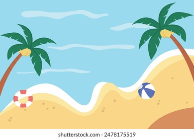 summer illustration, with the concept of a summer festival on the beach. Suitable banners, flyers, posters, backgrounds