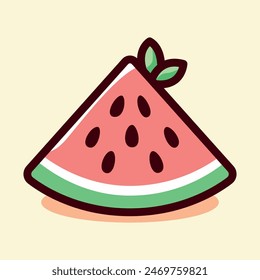 Summer illustration with delicious and fresh watermelon isolated hand drawn illustration