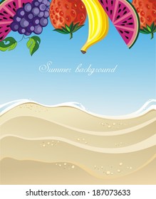 Summer illustration with fruits