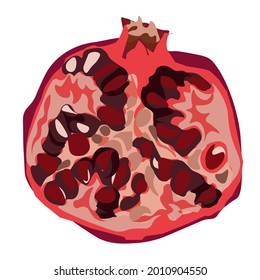 Ilustración veraniega. La mitad de Garnet. Imprimir para tela, postales, papel. 