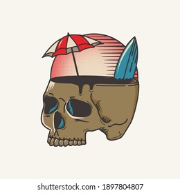 summer illustration graphic design for tshirt or poster
