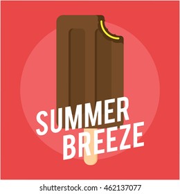 Summer illustration. Ice cream in flat color illustration