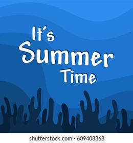 Summer illustration icon, background and templates full vector