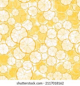Summer illustration with oranges and limes. Seamlees pattern with colorful fruits on white background. Food concept. Template design for invitation, poster, card, fabric, textile.