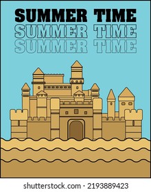 ilustración de verano, afiche, postal, diseño plano