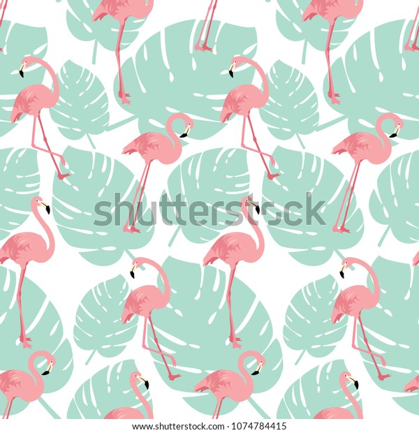 Summer Illustration Seamless Pattern Background Pink Stock Vector ...