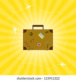 Summer illustration of suitcase