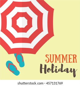Summer illustration. Vacation on the holidays poster template.
