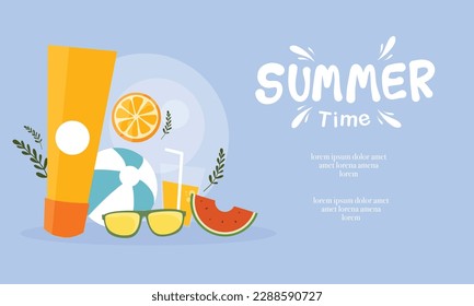 ilustración de verano día vectorial para el fondo de verano y vibraciones de verano