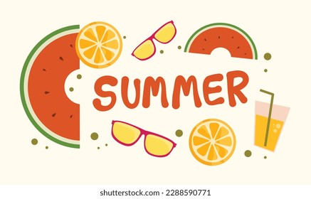 summer illustration vector day for summer time background and summer vibes