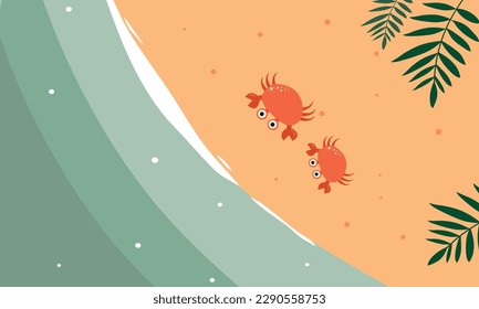 summer illustration vector day for summer time background and summer vibes, tropical beach background