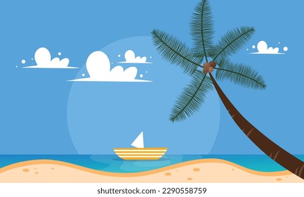 summer illustration vector day for summer time background and summer vibes	
