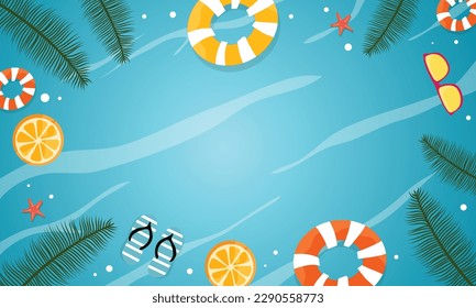 summer illustration vector day for summer time background and summer vibes, tropical beach background