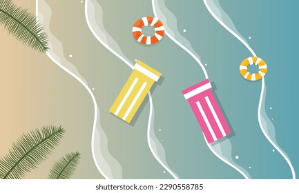 summer illustration vector day for summer time background and summer vibes, tropical beach background