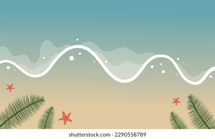 summer illustration vector day for summer time background and summer vibes, tropical beach background