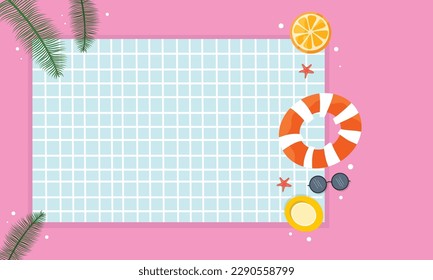 summer illustration vector day for summer time background and summer vibes, tropical beach background