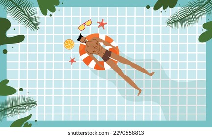 summer illustration vector day for summer time background and summer vibes, tropical beach background