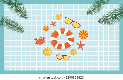 summer illustration vector day for summer time background and summer vibes, tropical beach background