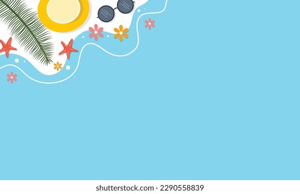 summer illustration vector day for summer time background and summer vibes, tropical beach background