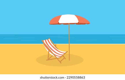 summer illustration vector day for summer time background and summer vibes, tropical beach background