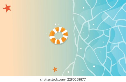 summer illustration vector day for summer time background and summer vibes, tropical beach background