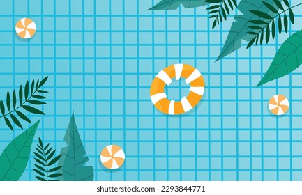 summer illustration vector day for summer time background and summer vibes, tropical beach background