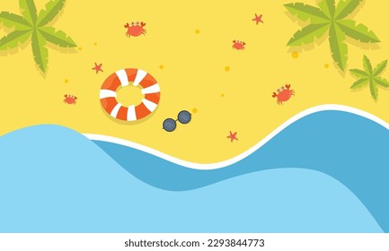 ilustración de verano vectorial day para el fondo de verano y vibraciones de verano, fondo de playa tropical