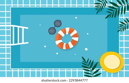 summer illustration vector day for summer time background and summer vibes, tropical beach background