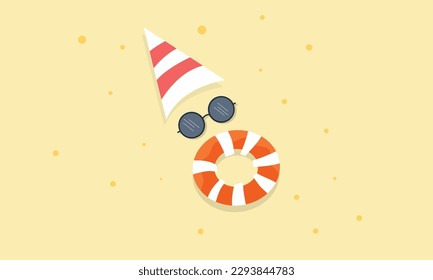 ilustración de verano vectorial day para el fondo de verano y vibraciones de verano, fondo de playa tropical