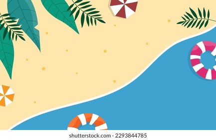 summer illustration vector day for summer time background and summer vibes, tropical beach background
