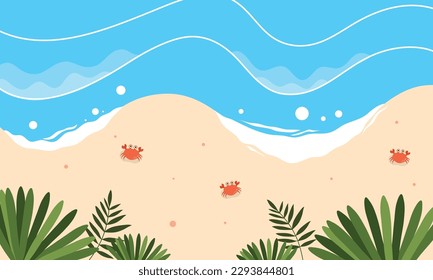 summer illustration vector day for summer time background and summer vibes, tropical beach background