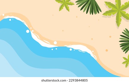 summer illustration vector day for summer time background and summer vibes, tropical beach background